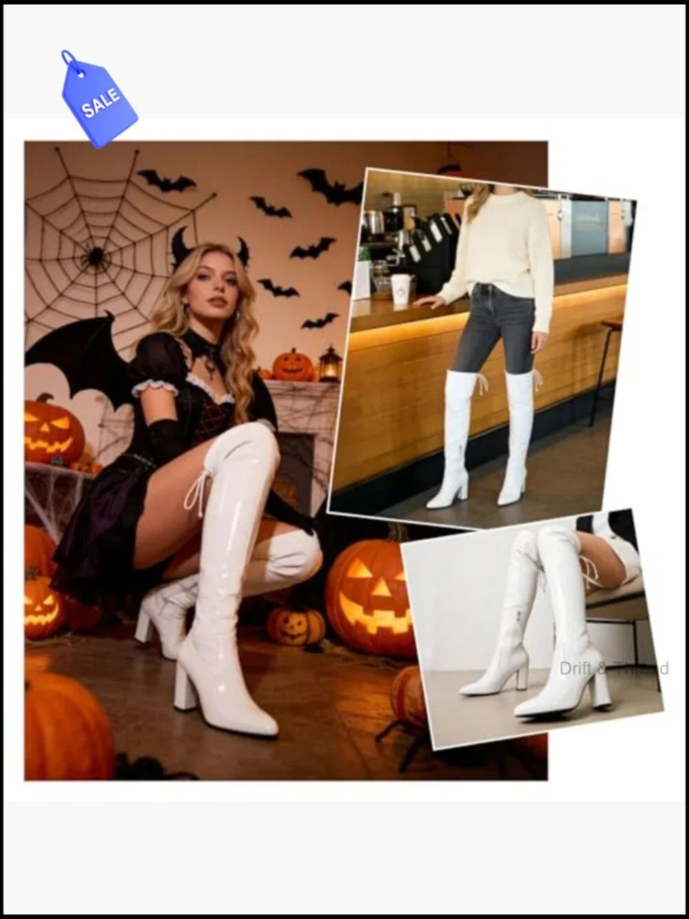 Over the Knee Boots, Thigh High Chunky Heel Lace Up Zipper, Sexy Pointed Toe